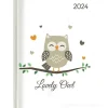 Agenda 12 mesi settimanale 2024 Ladytimer Lovely Owl cm 10,7x15,2