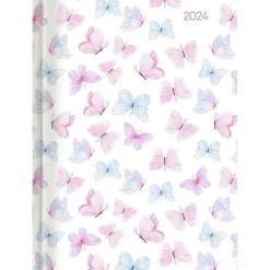 Agenda 12 mesi settimanale 2024 Ladytimer Grande Pastel Butterflies cm 15x21