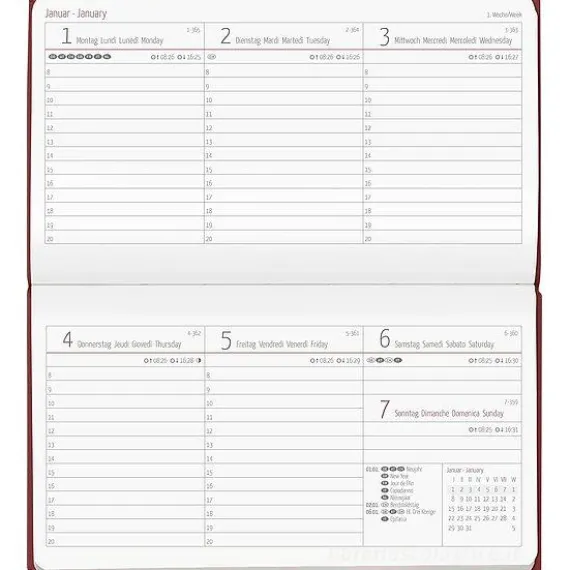 Agenda 12 mesi settimanale 2024 Ladytimer Pad Arabian Pattern cm 15,6x9