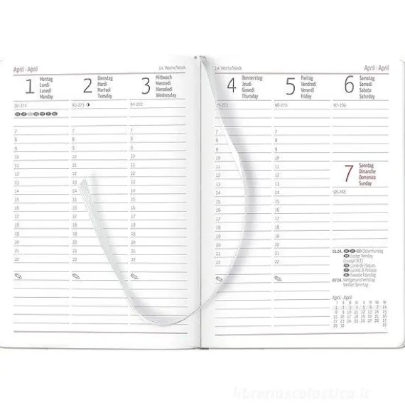 Agenda 12 mesi settimanale 2024 Ladytimer Grande Aquarell cm 15x21