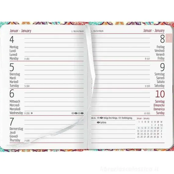 Agenda 12 mesi settimanale 2024 Ladytimer Mini Oriental cm 8x11,5