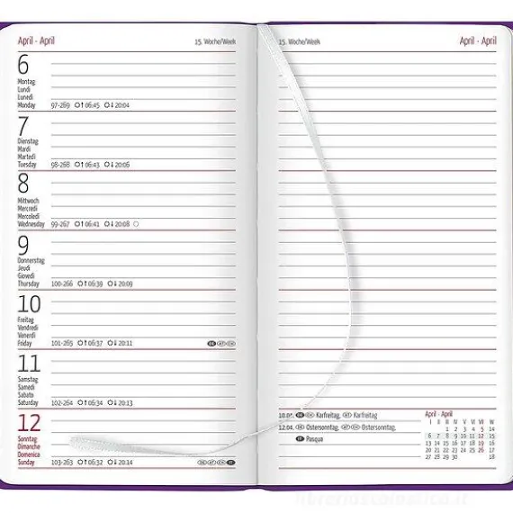 Agenda 12 mesi settimanale 2024 Ladytimer Slim Deluxe Purple cm 9x15,6