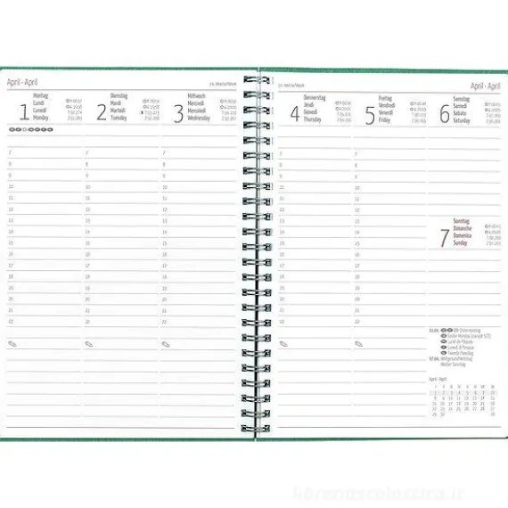 Agenda 12 mesi settimanale 2024 Nature Line Forest spiralata cm 15x21
