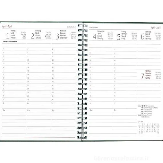 Agenda 12 mesi settimanale 2024 Nature Line Pine spiralata cm 15x21