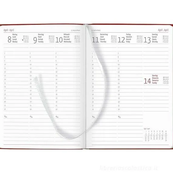 Agenda 12 mesi settimanale 2024 128 pagine Tucson Red cm 15x21