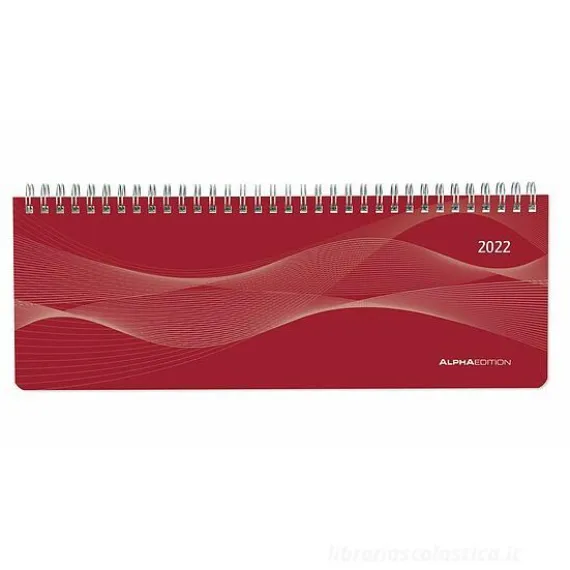 Agenda planner 12 mesi settimanale da tavolo 2022 Red
