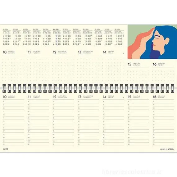 Agenda settimanale da scrivania 2024 GreenLine Happy Vibes cm 29,7x10,5