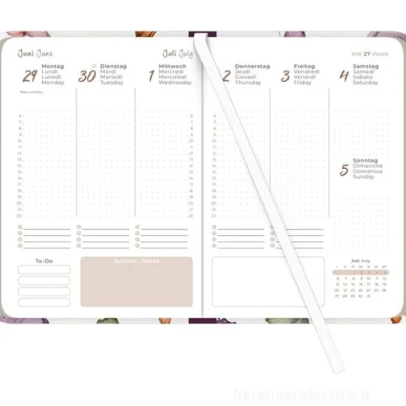 Agenda settimanale 12 mesi 2026 Lady Journal Butterfly cm 10,7x15,2