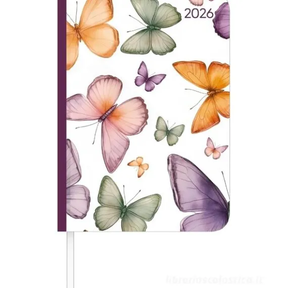 Agenda settimanale 12 mesi 2026 Lady Journal Butterfly cm 10,7x15,2