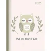 Agenda settimanale 12 mesi 2025 Lady Journal Lovely Owl