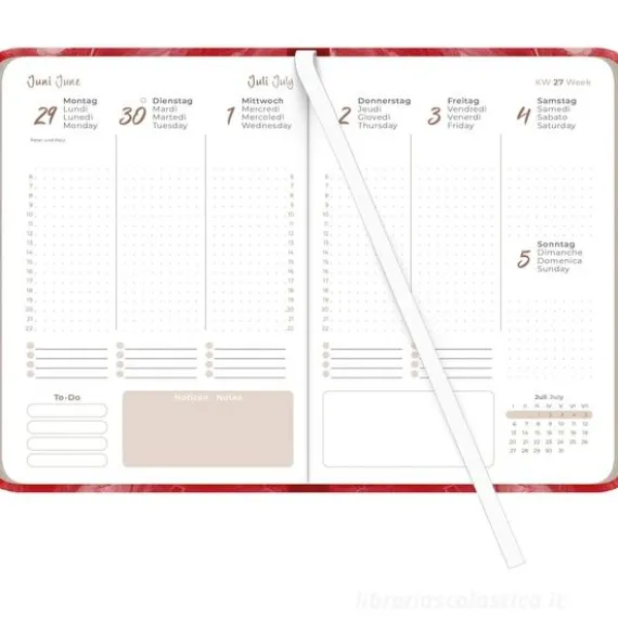 Agenda settimanale 12 mesi 2026 Lady Journal Marble cm 10,7x15,2