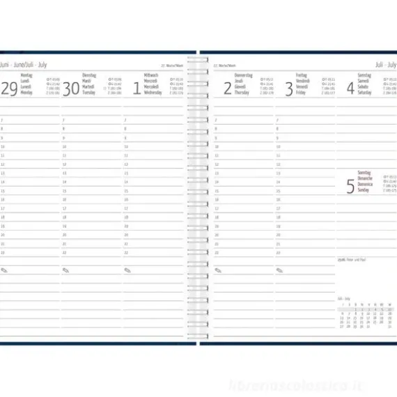 Agenda settimanale 12 mesi 2026 spiralata Nature Line Ocean cm 15x21