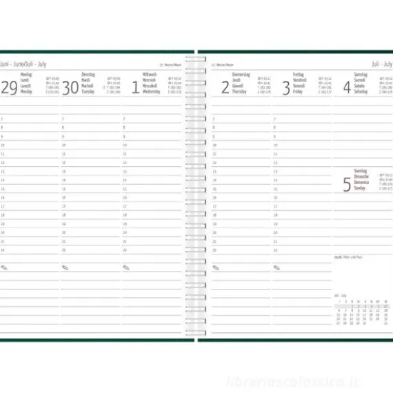 Agenda settimanale 12 mesi 2026 spiralata Nature Line Forest cm 15x21