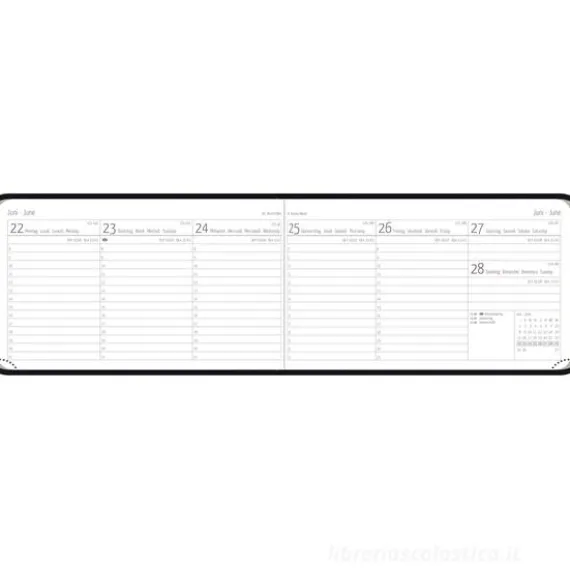 Agenda settimanale 12 mesi 2026 Timer TO GO Deluxe Tucson nero cm 15x8,7