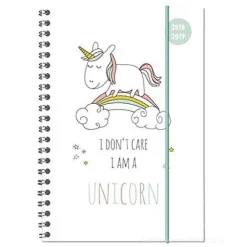 Agenda 2018-2019 spiralata settimanale 16 mesi Collegetimer A5 Unicorn