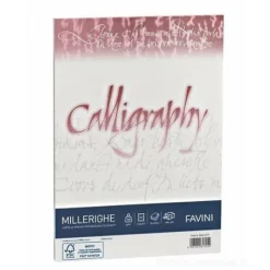 Album 50 fogli avorio ruvidi formato A4 100 gr Calligraphy Millerighe