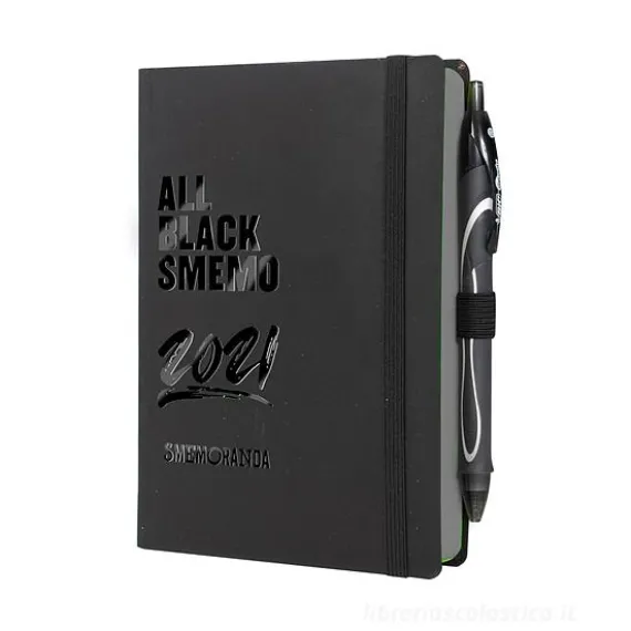 All Black Smemo 2021. Diario 12 mesi giornaliero con penna in omaggio