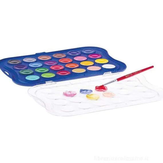 Astuccio acquerelli Giotto 24 colori con pennello