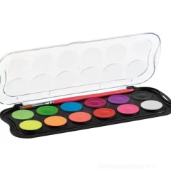 Astuccio acquerelli Giotto 12 colori fluo con pennello