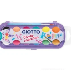 Astuccio acquerelli Giotto 12 colori Candy Collection con pennello