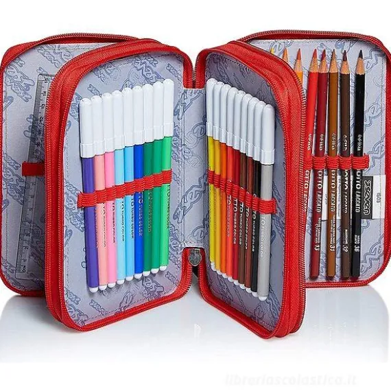 Astuccio completo triplo scomparto Bright College