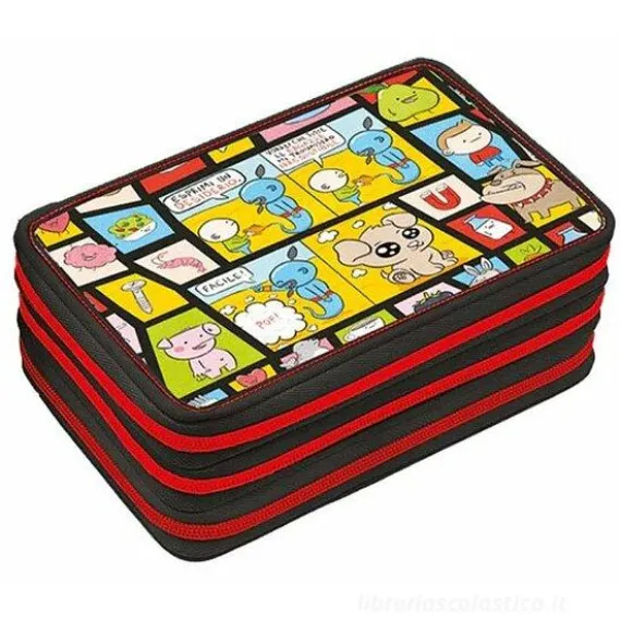 Astuccio completo triplo scomparto Pera Toons