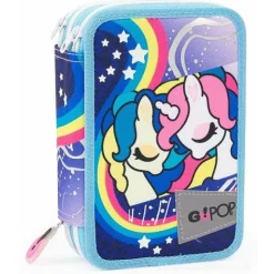 Astuccio completo triplo scomparto GoPop Unicorn