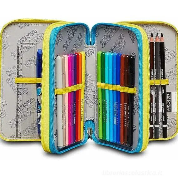 Astuccio completo triplo scomparto Abstract Graffiti Boy Jet Black