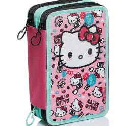 Astuccio completo triplo scomparto Hello Kitty