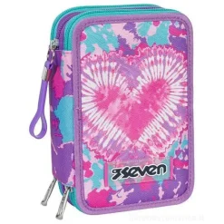 Astuccio completo triplo scomparto Trendy Heart Girl Rhodamine Red