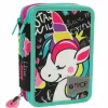 Astuccio completo triplo scomparto GoPop Unicorno