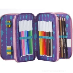Astuccio con triplo scomparto e accessori Disney Frozen