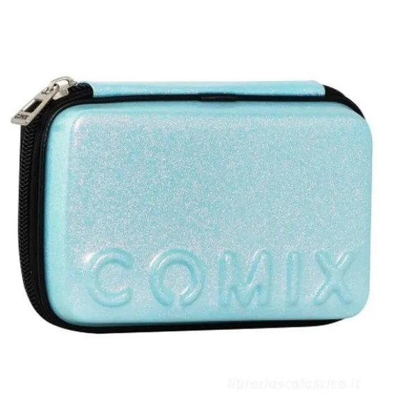 Astuccio corredo Maxi Zip Comix Glitter Blu