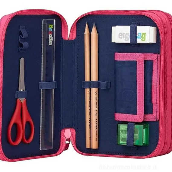 Astuccio Ergobag 3 scomparti FlowBear World completo