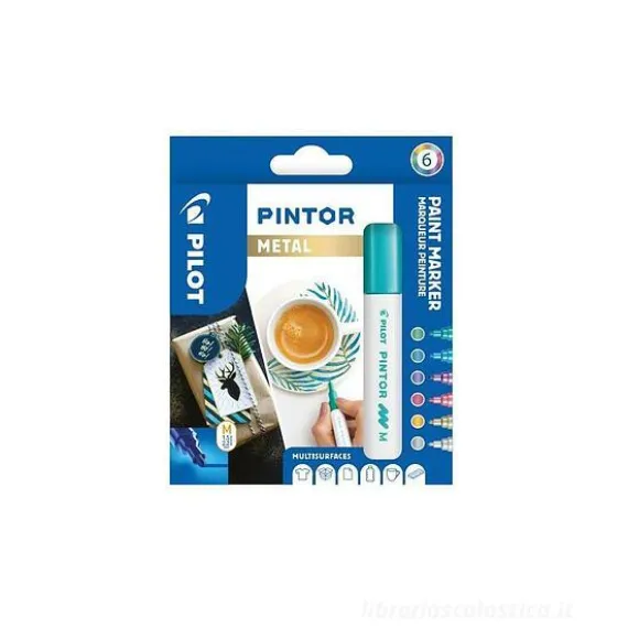 Astuccio 6 marcatori multisuperficie Pintor Metal