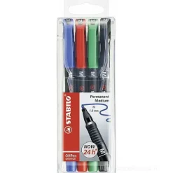 Astuccio 4 marcatori permanenti tratto medio OHPen Universal