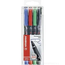 Astuccio 4 marcatori permanenti tratto fine OHPen Universal