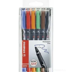 Astuccio 6 marcatori permanenti tratto fine OHPen Universal