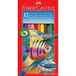 Astuccio 12 matite colorate acquerellabili con pennello