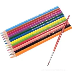 Astuccio 12 matite colorate acquerellabili con pennello