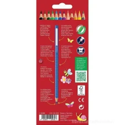 Astuccio 12 matite colorate acquerellabili con fusto triangolare Color Grip