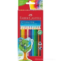 Astuccio 12 matite colorate acquerellabili con fusto triangolare Color Grip