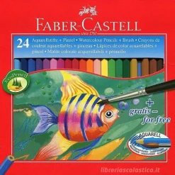 Astuccio 24 matite colorate acquerellabili con pennello
