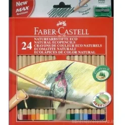 Astuccio 24 matite colorate a sezione triangolare Eco con temperino
