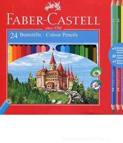 Astuccio 24 matite colorate e 3 matite bicolore con temperino