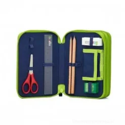 Astuccio Maxi scuola 3 ZIP triplo scomparto Ergobag materiale riciclato Front Runbear blu (01292-90352-10)