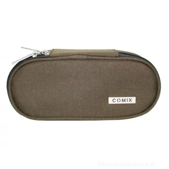 Astuccio ovale organizzato monocolore Comix. Verde