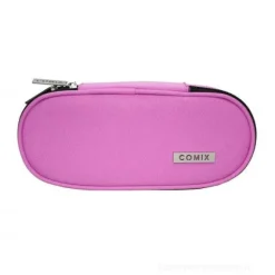 Astuccio ovale organizzato monocolore Comix. Fucsia