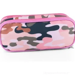 Astuccio Ovale triplo Hello Kitty 3 Scomparti Camouflage rosa