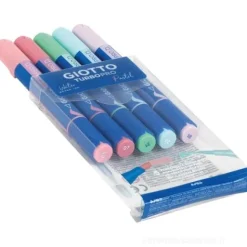 Astuccio 5 pennarelli a doppia punta Giotto Turbo Pro colori pastello